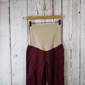 Motherhood Maternity Skinny Jeans Womens Size Medium Pull On Stretch Burgundy
